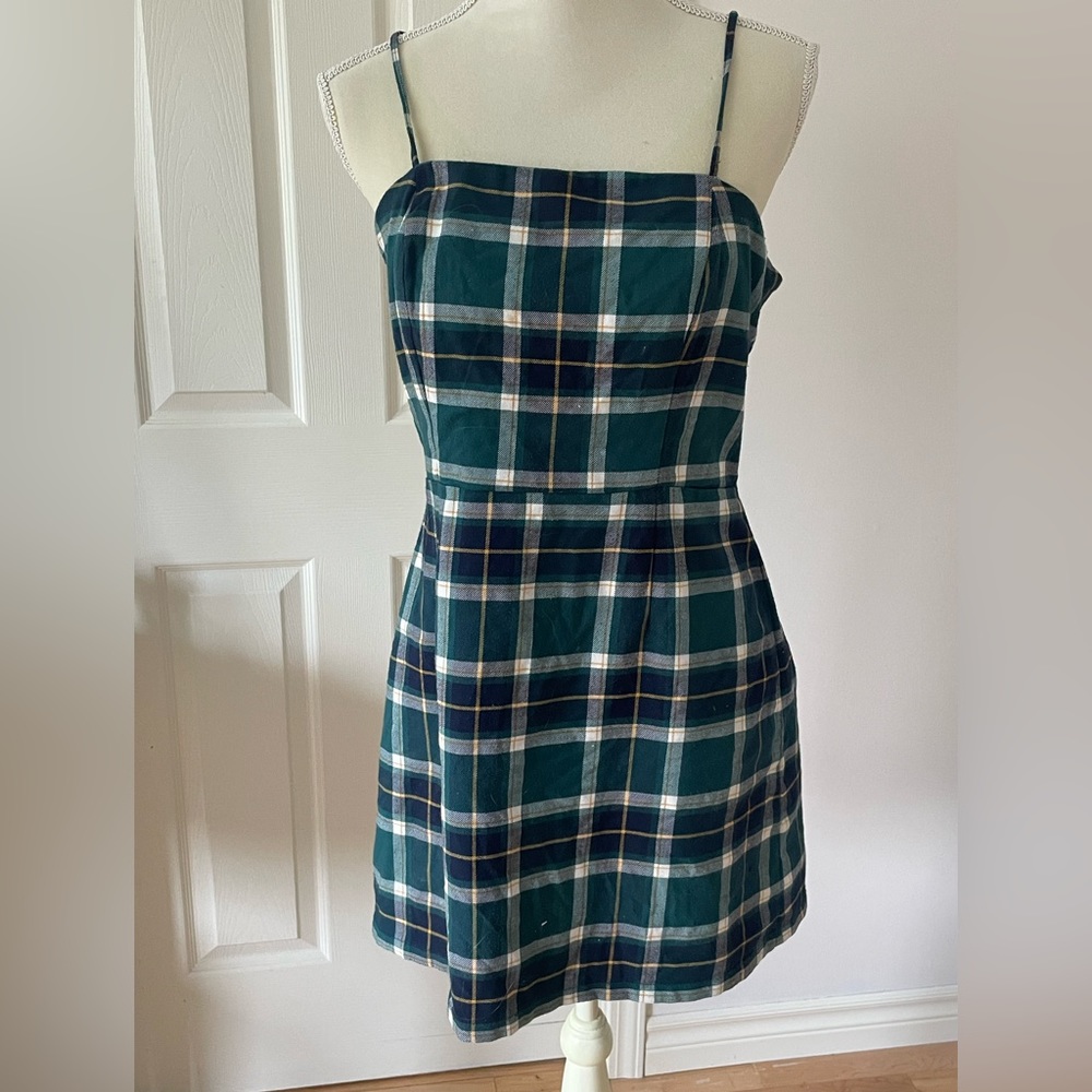Aeropostale Plaid Green Skater Dress